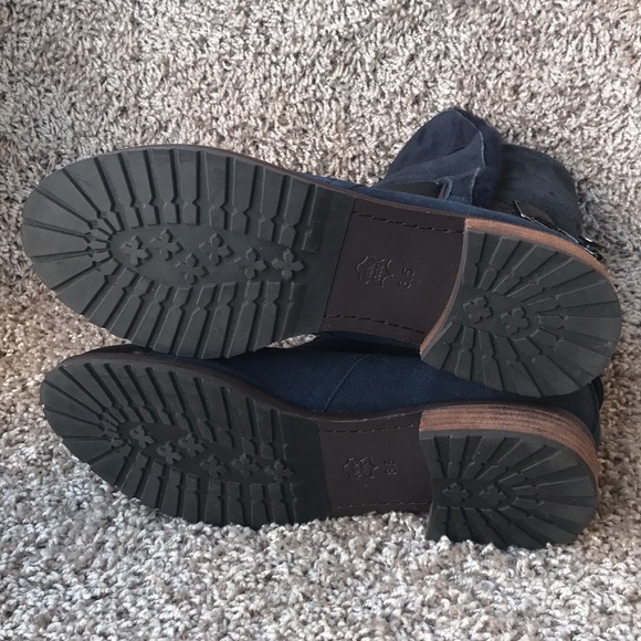 Matt Bernson Women’s Navy Blue Tundra Shearling Lined Moto Mid Boot size 8.5 - Picture 7 of 16